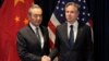 FILE - U.S. Secretary of State Blinken shakes hands with Director of the Office of the Foreign Affairs Commission of the Communist Party of China's Central Committee Wang Yi during their meeting in Jakarta, July 13, 2023. 