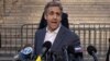 Michael Cohen speaks to members of media as he arrives for former President Donald Trump's civil business fraud trial at New York Supreme Court, Oct. 24, 2023.