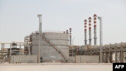 FILE - An oil refinery is seen in the Gulf port city of Bandar Abbas, April 30, 2017, in this handout picture provided by the office of Iranian Presidency.
