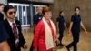 FILE - Managing Director of the International Monetary Fund (IMF) Kristalina Georgieva walks after attending an interview at the International Media Center (IMC), on the second day of the G20 summit in New Delhi, Sept. 10, 2023. 