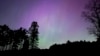 The aurora borealis, also known as the northern lights, is visible over Ann Arbor, Michigan, May, 11, 2024.