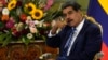 Venezuela's President Nicolas Maduro points while meeting Colombia's new ambassador to Venezuela, at the Miraflores Presidential Palace in Caracas, Venezuela, Aug. 16, 2023. 