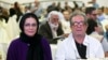 In this photo taken on July 7, 2015, and provided by the Iranian Students' News Agency, ISNA, Iranian film director Dariush Mehrjui and his wife Vahideh Mohammadifar attend a film directors' meeting in Tehran, Iran.