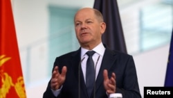 FILE - German Chancellor Olaf Scholz in Berlin, Germany, April 29, 2024. On Saturday, German Chancellor Olaf Scholz and European Union leaders decried a recent spate of attacks on politicians in Germany.
