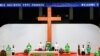 Pope Francis attends the Holy Mass in the Steppe Arena, during his Apostolic Journey in Ulaanbaatar, Sept. 3, 2023. (Vatican Media/­Handout via Reuters)
