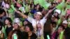 资料照：台湾总统大选期间民进党支持者在台北集会。（2020年1月10日）
