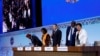 World Bank President Ajay Banga, World Bank Secretary Mercy Tembon, Ukraine Minister of Finance Serhiy Marchenko, IMF Secretary Ceda Ogada and Managing IMF Director Kristalina Georgieva preside at annual IMF and the World Bank meeting, Marrakech, Morocco, October 13, 2023.