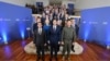 Delegates pose for a photo at the weekend meeting — organized by Ukraine to discuss its peace formula for ending the war with Russia — being held in an undisclosed location in St Julian's, Malta, Oct. 28, 2023. (Ministry for Foreign and European Affairs and Trade/Reuters)
