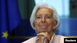 European Central Bank President Christine Lagarde attends the European Parliament's Committee on Economic and Monetary Affairs, at the European Parliament, in Brussels, Belgium, Sept. 25, 2023. 