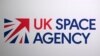 FILE - The logo of the UK Space Agency is seen at the 73rd International Astronautical Congress, held at the Paris Convention Centre in Paris, Sept. 18, 2022.