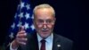 U.S. Senate Majority Leader Chuck Schumer, D-N.Y. at the U.S. Embassy in Beijing, Oct. 9, 2023. Schumer is cutting short his Asia trip.
