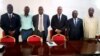 Manuel Fernandes, Filomeno Vieira, Abel Chivukuvuku, Adalberto Costa Júnior, Benedito Daniel e Nimi a Simbi, Luanda, Angola, 5 Maio 2022 (Foto de Arquivo)