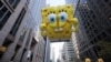 A SpongeBob SquarePants balloon floats through the streets of Manhattan during the 96th Macy's Thanksgiving Day Parade in New York City, Nov. 24, 2022