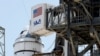 A United Launch Alliance Atlas V rocket stands on the pad after the launch of two astronauts aboard Boeing's Starliner-1 Crew Flight Test was delayed for technical issues prior to a mission to the International Space Station, in Cape Canaveral, Florida, May 7, 2024.