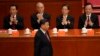 中共领导人习近平在北京人大会堂出席中共二十大开幕式。（2022年10月16日）