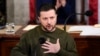 Presiden Ukraina Volodymyr Zelenskyy berbicara di hadapan anggota Kongres AS di Gedung Capitol, Washington, pada 21 Desember 2022. (Foto: AP/Carolyn Kaster) 