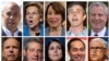 The line up of U.S. Democratic presidential candidates who will participate in the party's first of two nights of debate in Miami on June 26, 2019, in a combination file photos.
