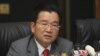 Kun Nhim, general director of Cambodia's General Department of Customs and Excise of the Ministry of Economy and Finance, gives a press conference, in Phnom Penh, Cambodia, Tuesday, July 30, 2019.