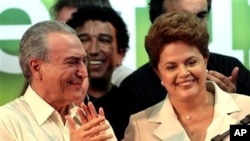 Michel Temer e Dilma Rousseff, noite eleitoral de Outubro de 2014