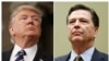 FILE - A combination photo shows U.S. President Donald Trump (L) in the House of Representatives in Washington, U.S., on Feb. 28, 2017 and FBI Director James Comey in Washington on July 7, 2016. 