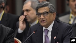Indian External Minister S.M. Krishna delivers a speech, New Delhi, July 8, 2012.
