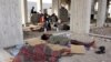 Ethiopian migrants sleep in an under-construction building in Aden, Yemen, June 15, 2020.