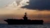 2018年4月停靠菲律賓的美國羅斯福號航空母艦。（資料圖片）
