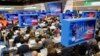 Members of the media view the Republican presidential primary debate hosted by ABC News at the St. Anselm College in Manchester, N.H., Feb. 6, 2016.