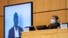 George Floyd's brother, Philonise Floyd, speaks via video before High Commissioner for Human Rights Michelle Bachelet during a debate on human rights violations and systematic racism at a U.N. Human Rights Council session in Geneva, June 17, 2020.
