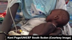 Malnourishment resulting from ongoing crisis is leaving children more vulnerable to Cholera, South Sudan, June 2, 2014.