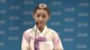 아일랜드 수도 더블린에서 지난 15일부터 18일까지 2014 세계 젊은 지도자 회의 (One Young World Summit 2014)에서 탈북 여대생 박연미 씨가 연설하고 있다.