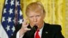 FILE - President Donald Trump takes a question during a news conference at the White House in Washington, Feb. 16, 2017.