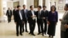 Cambodia's opposition Cambodia National Rescue Party (CNRP) lawmaker members talk during a lunch break inside the National Assembly in Phnom Penh, Cambodia, Tuesday, Nov. 22, 2016. 