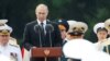 Russian President Vladimir Putin delivers a speech during the Navy Day parade in St. Petersburg, Russia, July 30, 2017. 
