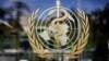 FILE - The logo of the World Health Organization is seen at the WHO headquarters in Geneva, Switzerland.