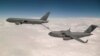 FILE - Boeing's KC-46 aerial refueling tanker conducts receiver compatibility tests with a U.S. Air Force C-17 Globemaster III from Joint Base Lewis-McChord, in Seattle, Washington, July 12, 2016. (Air Force/Handout via Reuters) 