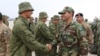 Pakistani troops welcoming Russian forces at a military base in Rawalpindi, Sept. 23, 2016. (Courtesy ISPR)