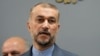 Iranian Foreign Minister Hossein Amirabdollahian speaks during a news conference in Beirut, Lebanon, on Oct. 13, 2023.