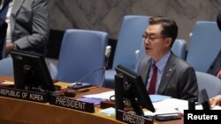 Члени Ради безпеки ООН засудили насильство в російському Дагестані. Фото: посол Південної Кореї в ООН Джункук Хван, який обіймає посаду президента Радбезу ООН в червні 2024 року, Reuters