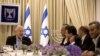 Israeli President Reuven Rivlin, left, speaks during consultations with representatives of the Joint List, right, an alliance of four small Arab-backed parties, Jerusalem, March 22, 2015.