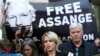 Editar Wikileaks, Kristinn Hrafnsson, da Barrister Jennifer Robinson suna magana da manema labarai a karshen makon da ya gabata