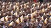 Iran's Revolutionary Guard members march during an annual military parade in Tehran, Iran, Sept. 22, 2023.