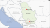 Kosovo and Serbia map