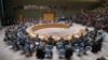 FILE - Members of the U.N. Security Council discuss the situation in North Korea, at United Nations headquarters, in New York, Dec. 15, 2017.