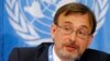 Yurii Klymenko, Ukraine's ambassador to the United Nations, attends a news conference on the situation in Ukraine at the United Nations in Geneva, April 15, 2014. 