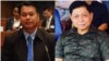 លោក ម៉ៅ សុចាន់ (ឆ្វេង) ត្រូវបានដកចេញពីមុខងារជាអភិបាលស្រុកគាស់ក្រឡ ខេត្តបាត់ដំបង រីឯលោក សង ថន (ស្តាំ) ដែលជាឧកញ៉ាមួយរូប ត្រូវបានចាប់ខ្លួនដោយអង្គភាពប្រឆាំងអំពើពុករលួយតាំងពីលា្ងចថ្ងៃទី២៧ ខែមិថុនា ឆ្នាំ២០២០។ (រូបថតពីបណ្តាញសង្គមហ្វេសប៊ុក)