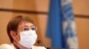 U.N. High Commissioner for Human Rights Michelle Bachelet attends the 44th session of the Human Rights Council at the European headquarters of the United Nations in Geneva, Switzerland, June 30, 2020.