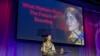 Selby Chipman, 20, speaks to the Boys Scouts of America annual meeting in Orlando, Fla., May 7, 2024. Chipman, a student at the University of Missouri, is an inaugural female Eagle Scout and the assistant scoutmaster for an all girls troop 8219 in Oak Ridge, N.C. 