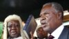 Zambia's President Michael Sata takes the oath of office on the steps of the supreme court in Lusaka, September 23, 2011.
