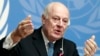 United Nations Special Envoy of the Secretary-General for Syria Staffan de Mistura speaks to media during a news conference in Geneva, Jan. 15, 2015.